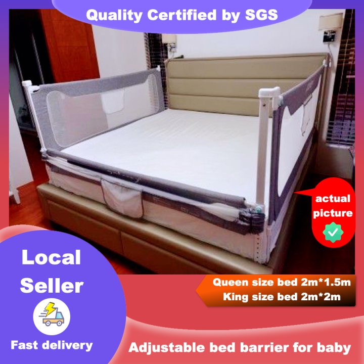 1.5M/1.8M/2.0M Adjustable Baby Playpen Safety Bed Fence, Kids Vertical