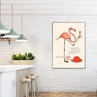 Vintage Pink Flamingo Jelly Ad โปสเตอร์ Wall Art ภาพวาดผ้าใบ Nordic ภาพตกแต่งห้องครัว0804