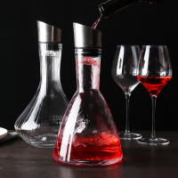 1000-1500ml Creative Separator Fashion Vertical Pattern Hand-Blown Lead-Free Crystal Wine Bottle Waterfall Speedy Decanter