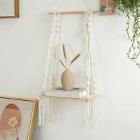 Boho Macrame พรมชั้นแขวนผนังชั้นลอยที่แขวนงานฝีมือเครื่องประดับสำหรับบ้านและในร่มตกแต่งห้องนอนแต่งงาน LGT3816สิ่งทอ Han