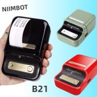 Niimbot เครื่องพิมพ์ฉลาก B21แบบพกพาเครื่องปริ้นเตอร์บลูทูธไร้สายแบบระบายความร้อนที่ใช้สำหรับบาร์โค้ดเครื่องประดับเสื้อผ้า B1