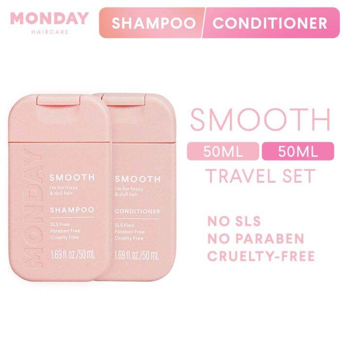 [TRAVEL KIT BUNDLE] MONDAY Shampoo + Conditioner SMOOTH (50 ml x 2) Lazada PH