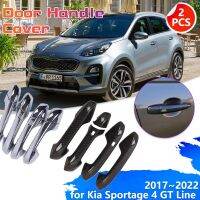 มือจับประตูคาร์บอนไฟเบอร์รถโครเมี่ยมสำหรับ Kia Sportage 4 GT Line S QL 2017 ~ 2022 2018ตกแต่งฝาครอบสติกเกอร์ฝาครอบอุปกรณ์เสริม