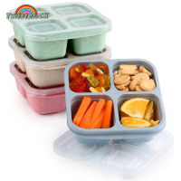 Twister.CK 4 Pack Snack Containers With 4 Compartment Bento Lunch Box Food Storage Containers For School Work Travel
