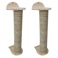 2X Wall-Mounted Cat Scratch Board Toy Sisal Climbing Frames Scratching Tree Cats Protecting Furniture Grind Claws Toy