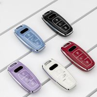 กรอบครอบเคส Kunci Remote Mobil TPU,A7 A6รถ Audi A8 Q5 Q7 Q8 C8 D5สายรัดป้องกันอุปกรณ์เสริมไร้กุญแจอัตโนมัติ