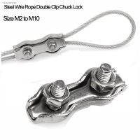 ✇ Size M2 to M10 304 Stainless Steel Wire Rope Double Clip Cable Dual Chuck Lock Clamp Fastener Caliper