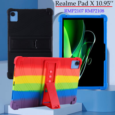 สำหรับ OPPO Realme Pad X 10.95 RMP2107 RMP2108แท็บเล็ตสำหรับ Real Me Pad X 10.95นิ้ว RMP-2107/2108 Super Soft ซิลิโคนกันกระแทกฝาครอบป้องกัน KickStand ปกหลัง