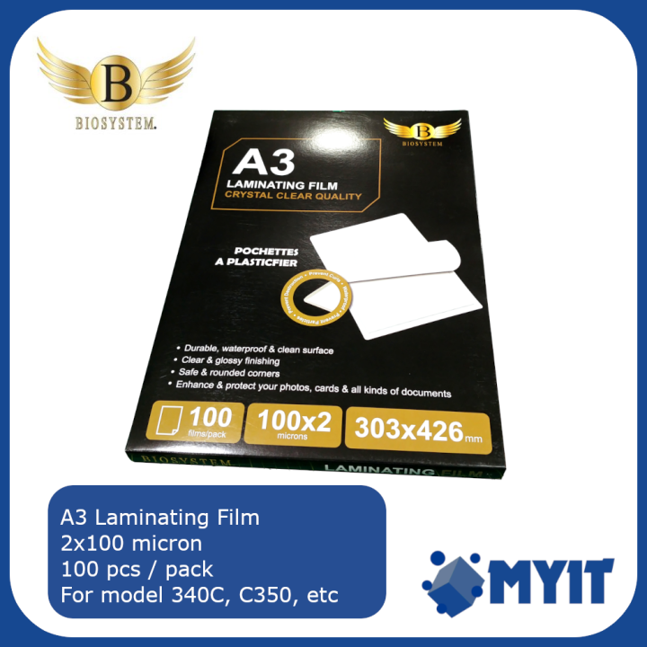 Biosystem A3 Laminating Film Waterproof Protective Plastic 100 micron