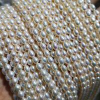 New Good Guality Rice Shape Natural Fresh Water Pearl Beads For Jewelry Making DIY Bracelet Necklace Earrings 2 3 4 5 6 7 MM