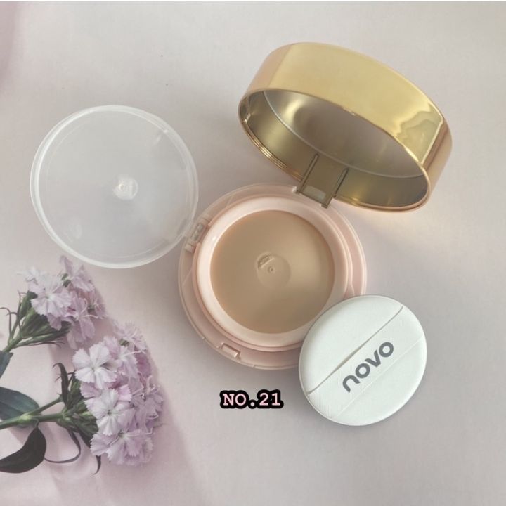 novo-air-cushion-bb-cream-2-in-1-no-5242-ปกปิดรอยสิว-รูขุมขนขนาดใหญ่-จุดด่างดำ-ฝ้า-กระ