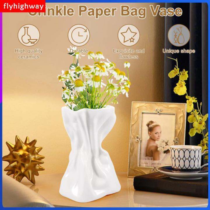 Ceramic Vase Crinkle Paper Bag Vase Crinkle Paper Bag Vase Grab Paper