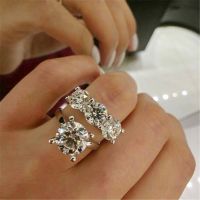 【❉HOT SALE❉】 suncila ชุดเครื่องประดับแหวนเพชร925เงินสเตอร์ลิงสำหรับผู้หญิงชุดแหวนแหวนแต่งงานสำหรับงานเลี้ยง