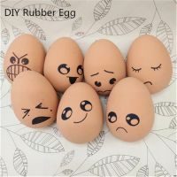 6Pcs Bouncy Eggs ยางปลอมที่สมจริง Bouncing Balls ของเล่นสัตว์เลี้ยง Prank Joke Toy