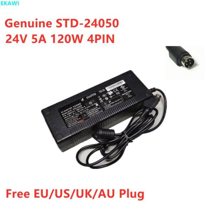 Genuine STD24050 24V 5A 120W 4PIN AC Adapter For TECH E00013110001