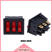 Jettingbuy】สวิทช์โยกสำหรับ KCD3ไฟแดงสวิตช์สีดำ3ทาง9พิน2ตำแหน่งเปิด-ปิด16A เปิด-เปิด20A 250 125V AC สวิทช์ไฟสามตัว