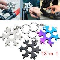 18 In 1 Snowflake Multi Multifunctional เครื่องมือ Key Ring Spanner Hex ประแจมัลติฟังก์ชั่กลางแจ้ง Hexagon Sneeuwvlok Multitool