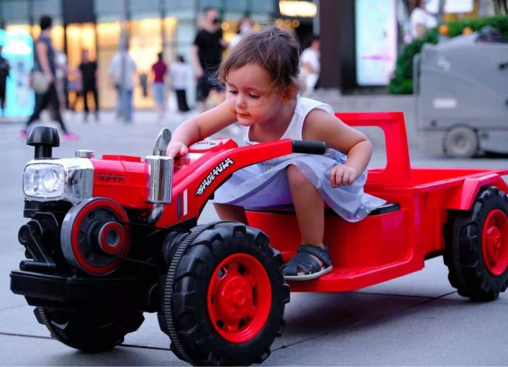 toykidsshop-รถแทรคเตอร์เด็กนั่งรุ่นใหม่-รถไถนา-รถอิแต๊ก-ขนาด2มอเตอร์-tractor-no-2080