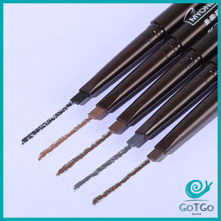 gotgo-ดินสอเขียนคิ้ว-หัวคู่-กันน้ำ-ทนทานกว่า-2-หัว-automatic-eyebrow-pencil-สปอตสินค้า