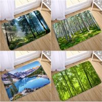 【cw】 Scenery Print Carpets Anti slip Floor Outdoor Rugs Fashion Front Door Mats Doormat Trees ！