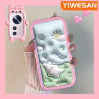 YIWESAN เคสสำหรับ Xiaomi 12 Xiaomi 12 Pro เคสการ์ตูน3D ดอกไม้กระต่ายน้อยสีสันสดใสเลนส์กล้องถ่ายรูปแบบนิ่มมอนสเตอร์ตัวน้อยเคสมือถือกันกระแทกแบบใสป้องกันซิลิโคนเรียบง่ายเคสความคิดสร้างสรรค์โปร่งใส