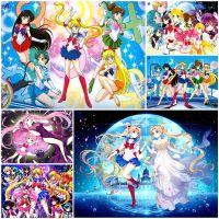 【hot】 Anime 11CT Embroidery Kits Needlework Set Printed Canvas Cotton Thread Cartoon