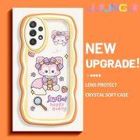 Jlingji เคสโทรศัพท์ปลอกสำหรับ Samsung Galaxy A52s 5G A52 4G A52 5G ลายการ์ตูนกระรอกสีชมพูคลื่นนิ่มแบบดั้งเดิมเคสโทรศัพท์ลายขอบซิลิโคนน้ำแบบดั้งเดิมเคสป้องกันกล้องเลนส์คลุมทั้งหมดเคสครอบเคสนิ่มด้านหลัง