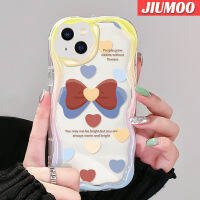 เคส JIUMOO สำหรับ iPhone 14 Pro Max 14 Plus 13 Pro Max 13 Mini เคสรูปทรงโบว์ผูกเนื้อครีมนิ่มกันกระแทกเคสโทรศัพท์โปร่งใส TPU ซิลิกาแบบใสเจลป้องกันการตกหล่นฝาครอบป้องกันเลนส์กล้องถ่ายรูป