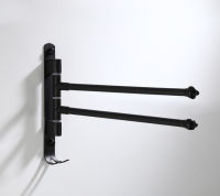 Punch Bathroom Towel Holder Swivel Wall Mounted Stainless Steel Black Rail Rack with Hooks Hanger Holder Organizer Kitchen