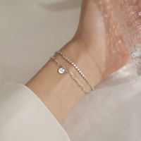 Fashion 925 Sterling Silver Temperament Small Bracelet Personality Double Layer Small Beads Silver Jewelry for Women Wedding