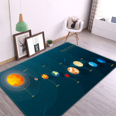 3D Solar System Children Room Carpet Space Planet Rug for Boy Bedroom Anti-slip Mat Bathroom Home Decor Area Rug Large