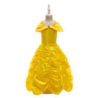 3 4 5 6 7 8 years old 2023 Foreign Trade Ice and Snow Romance Princess Dress Summer Girl Belle Skirt Beauty and Beast Childrens Dress