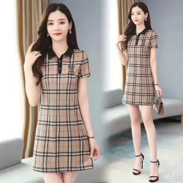 Váy cổ sen burberry phom đại bé gái size 130-160 ( 6-12 tuổi)V412 rẻ đẹp  cho bé