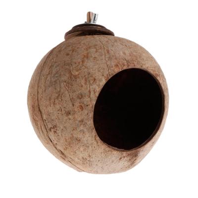 Hypo Household Parrot Nest Natural Coconut Shell House Cage Feeder Parakeet Birds Squirrel Hamster Toys Pet Breed Decoration Supplies Pendant