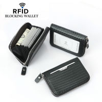 พร้อมสต็อก COD แบบพกพาคาร์บอนไฟเบอร์ธุรกิจสไตล์ RFID ปิดกั้นบัตรกระเป๋าสตางค์กรณีผู้ถือที่มี 14 ช่องเสียบการ์ดสำหรับชื่อธุรกิจเครดิตของขวัญบัตรประจำตัวประชาชนมัลติฟังก์ชั่ผู้ถือบัตรแพคเกจบัตรซิปกระเป๋าสตางค์