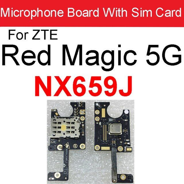 ช่องเสียบบัตรบอร์ดไมโครโฟนสำหรับ-zte-nubia-red-magic-5s-5g-6pro-nx659j-6-nx669j-ถาดใส่การ์ดไมโครโฟนซ่อมแซมสายเคเบิลงอได้