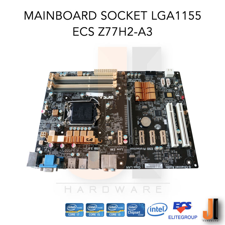 mainboard-ecs-z77h2-a3-lga1155-support-intel-core-i-gen-2xxx-and-gen-3xxx-series-สินค้ามือสองสภาพดีมีฝาหลัง-มีการรับประกัน