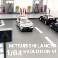 รถของเล่น EVO6 1/64 Mitsubishi Lancer Evolution VI รุ่นรถ Jackiekim 3 คอลเลกชันโลหะหล่อล้อฟรีของขวัญสำหรับเด็กผู้ชาย