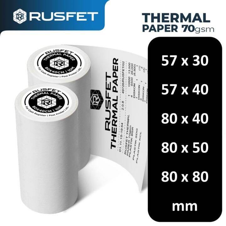 Rusfet Thermal Paper Roll Kertas Struk Kasir POS Premium EDC Edisi