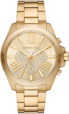 Michael Kors Mens Wren Chronograph Gold-Tone Stainless Steel Watch (Model:MK8928)