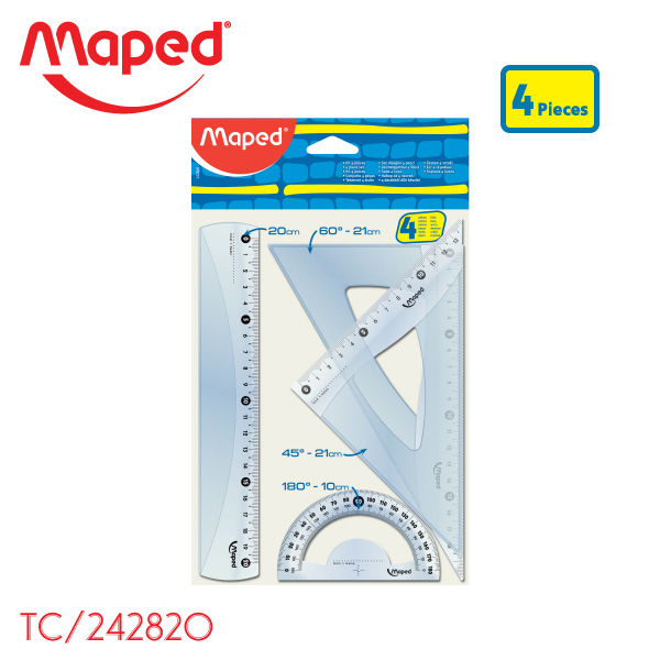 Maped (มาเพ็ด)ชุดเรขาคณิต 4P 20 cm. Maped รหัส TC/242820