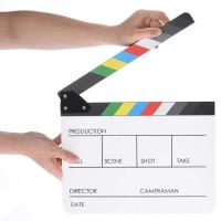 Acrylic Colorful Clapperboard Clapper Board Dry Erase Director Cut Movie Film Action Slate Clap Handmade Cut Prop