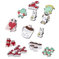 24 Pack Cute Enamel Backpack Pins, Fun Enamel Pins Bulk Set Cool Button Pins Aesthetic Pins Lapel Pins Anime