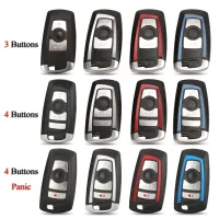 กุญแจรีโมท Jingyuqin สำหรับ BMW 3 5 7 Series X3 X5 F10 F20 F30 F40 E90 E92 E93 CAS4 + FEM EWS5 3 / 4Buttons Keyless Go