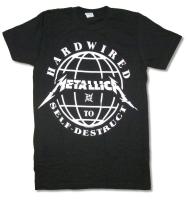 Metallica Globe Hardwired Self Destruct สีดำ T เสื้ออย่างเป็นทางการผู้ใหญ่