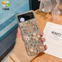 ﹉۩ Luxury Fashion Bling Diamond Rhinestone Perfume Bottle Flower Phone Case Cover For Samsung Galaxy Z Flip 5G 4G Z Flip 3 F7110