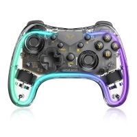 AiiTek Wireless Portable Transparent Style Nintendo Switch Controller Awsome Cool Looking Compatible With OLED and Adjustable LED Turbo Function