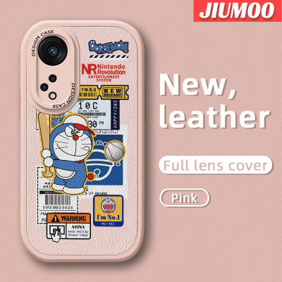 JIUMOO เคสสำหรับ OPPO Reno 8T 5G A1 Pro 5G ลายการ์ตูนโดราเอมอนน่ารักเคสใส่โทรศัพท์หนังใหม่ฝาหลังป้องกันซิลิโคนเคสนิ่มเลนส์กล้องถ่ายรูปเคสกันกระแทกรวมทั้งหมด