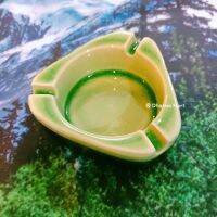 Japanese ceramic ashtray ice pattern green desktop