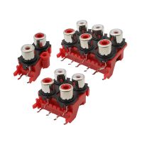 2Pcs 2P 4P 6P 8P RCA Female Audio Video Plug AV Connector Socket Connector Audio Signal Input RCA Socket PCB Parts Red